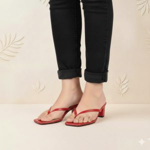 Sophisticated Brown Thong Block Heel Sandals