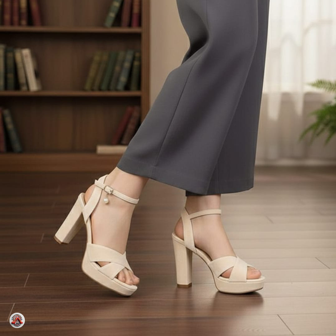 Cross Strap Platform Block Heel Sandals. - Image 5