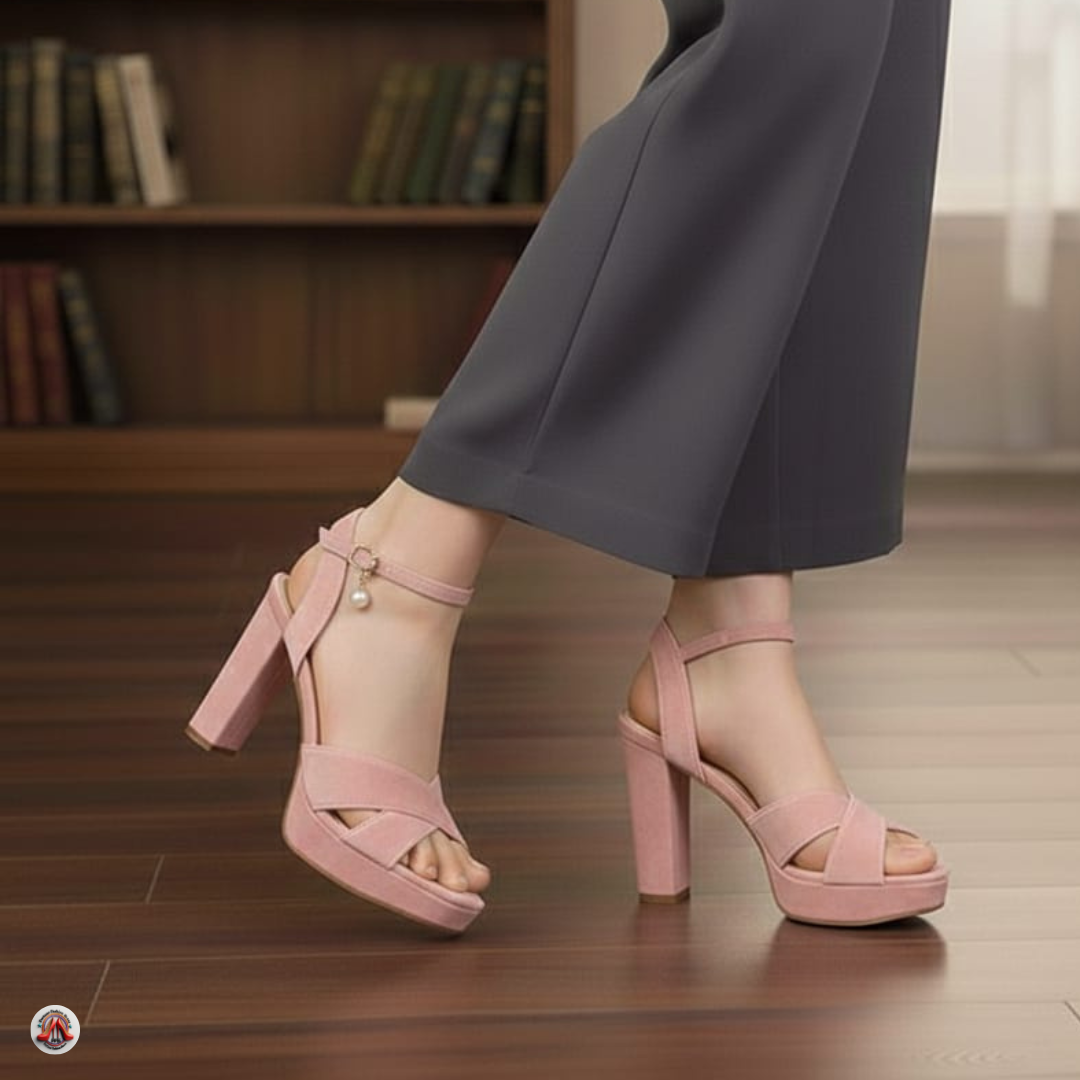 Cross Strap Platform Block Heel Sandals. - Image 2