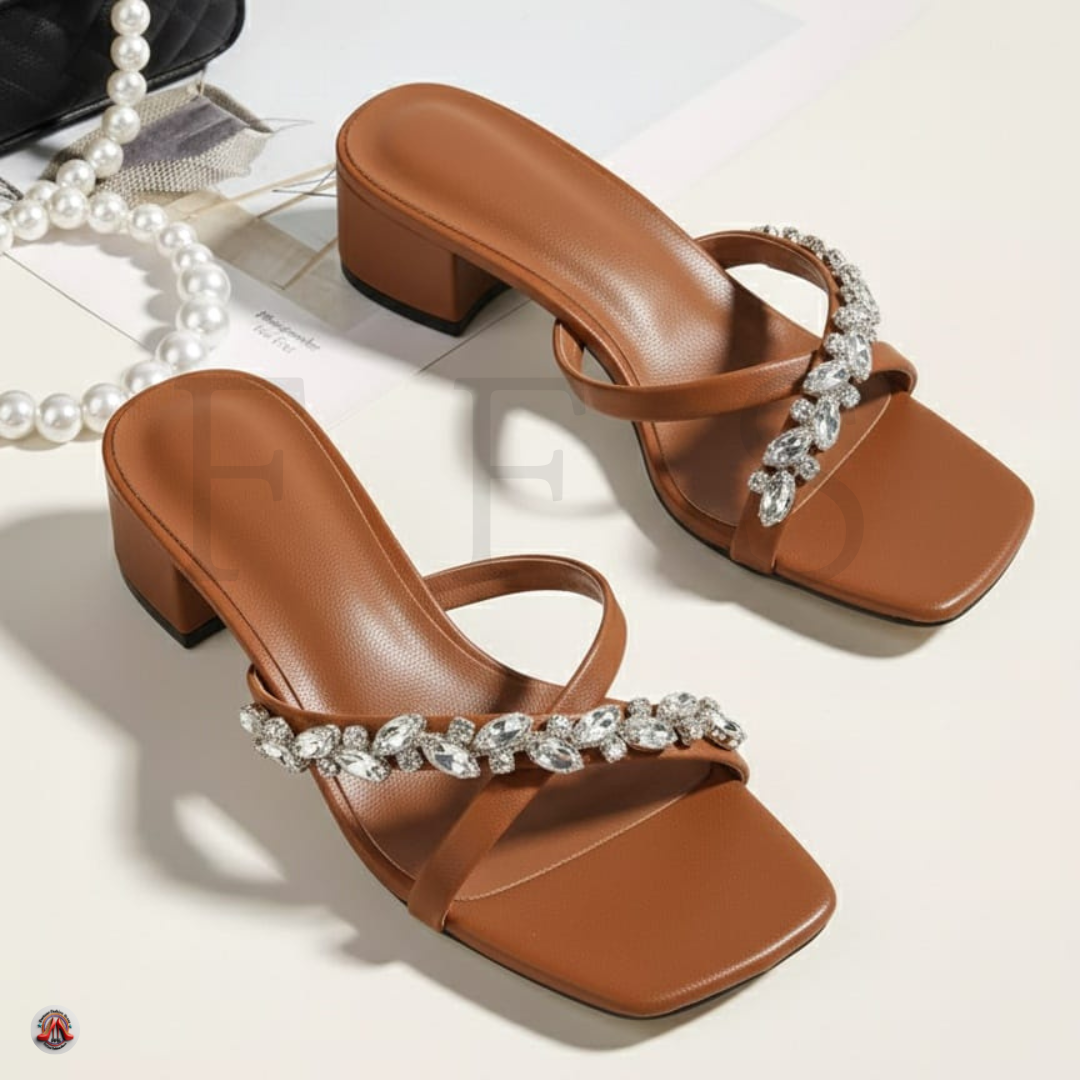 Criss Cross Sandle With Stone - Image 2