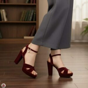 Midnight Elegance Criss-Cross Block Heels